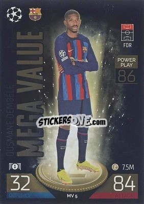 Sticker Ousmane Dembélé - UEFA Champions League & Europa League 2022-2023. Match Attax Extra
 n. MV5 - Topps