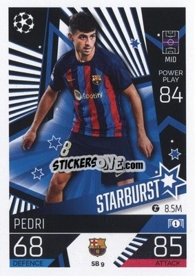 Sticker Pedri - UEFA Champions League & Europa League 2022-2023. Match Attax Extra
 n. SB9 - Topps