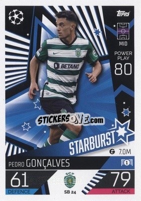 Sticker Pedro Gonçalves - UEFA Champions League & Europa League 2022-2023. Match Attax Extra
 n. SB24 - Topps