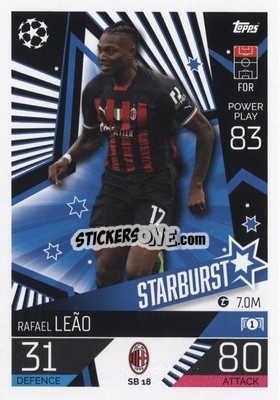 Sticker Rafael Leão - UEFA Champions League & Europa League 2022-2023. Match Attax Extra
 n. SB18 - Topps