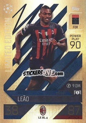 Sticker Rafael Leão - UEFA Champions League & Europa League 2022-2023. Match Attax Extra
 n. LEBL4 - Topps