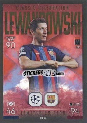 Sticker Robert Lewandowski - UEFA Champions League & Europa League 2022-2023. Match Attax Extra
 n. CL6 - Topps