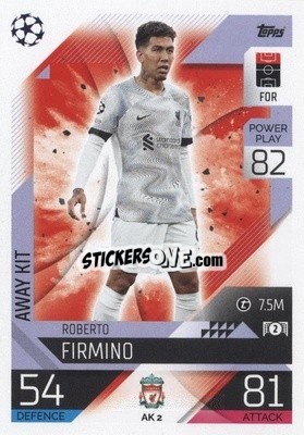 Sticker Roberto Firmino - UEFA Champions League & Europa League 2022-2023. Match Attax Extra
 n. AK2 - Topps