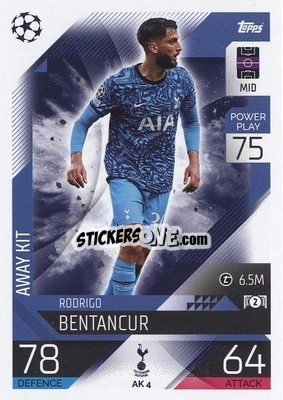 Sticker Rodrigo Bentancur - UEFA Champions League & Europa League 2022-2023. Match Attax Extra
 n. AK4 - Topps