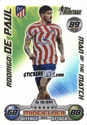 Sticker Rodrigo De Paul - UEFA Champions League & Europa League 2022-2023. Match Attax Extra
 n. MH8 - Topps