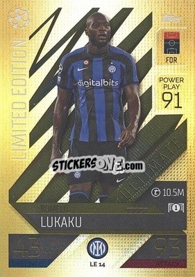 Sticker Romelu Lukaku - UEFA Champions League & Europa League 2022-2023. Match Attax Extra
 n. LE14 - Topps