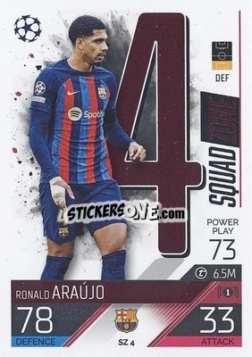 Sticker Ronald Araújo - UEFA Champions League & Europa League 2022-2023. Match Attax Extra
 n. SZ4 - Topps