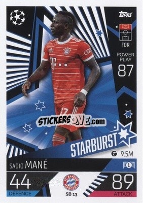 Sticker Sadio Mané - UEFA Champions League & Europa League 2022-2023. Match Attax Extra
 n. SB13 - Topps