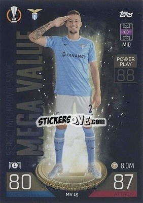 Sticker Sergej Milinković-Savić - UEFA Champions League & Europa League 2022-2023. Match Attax Extra
 n. MV15 - Topps