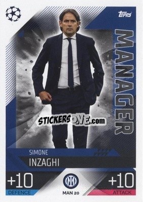Sticker Simone Inzaghi - UEFA Champions League & Europa League 2022-2023. Match Attax Extra
 n. MAN20 - Topps