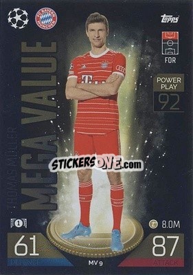 Sticker Thomas Müller - UEFA Champions League & Europa League 2022-2023. Match Attax Extra
 n. MV9 - Topps
