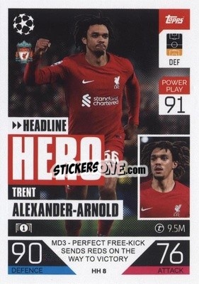 Sticker Trent Alexander-Arnold - UEFA Champions League & Europa League 2022-2023. Match Attax Extra
 n. HH8 - Topps