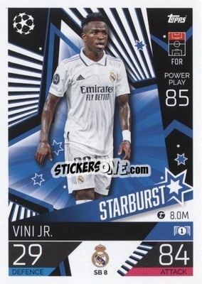 Sticker Vini Jr. - UEFA Champions League & Europa League 2022-2023. Match Attax Extra
 n. SB8 - Topps
