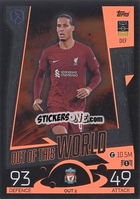 Sticker Virgil van Dijk - UEFA Champions League & Europa League 2022-2023. Match Attax Extra
 n. OUT2 - Topps