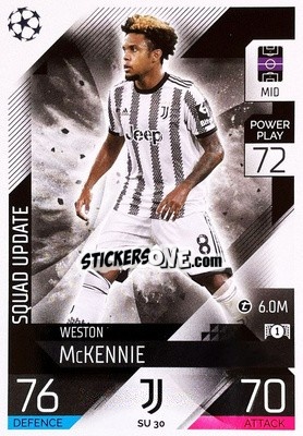 Sticker Weston McKennie - UEFA Champions League & Europa League 2022-2023. Match Attax Extra
 n. SU30 - Topps