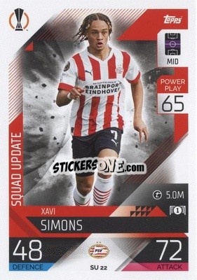 Sticker Xavi Simons - UEFA Champions League & Europa League 2022-2023. Match Attax Extra
 n. SU22 - Topps