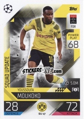 Sticker Youssoufa Moukoko - UEFA Champions League & Europa League 2022-2023. Match Attax Extra
 n. SU17 - Topps