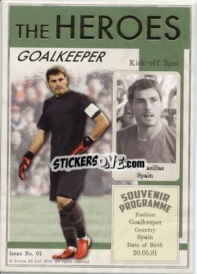 Sticker Iker Casillas - World Football UNIQUE 2013 n. HER01 - Futera
