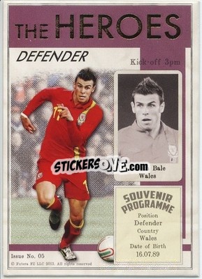 Sticker Gareth Bale - World Football UNIQUE 2013 n. HER05 - Futera