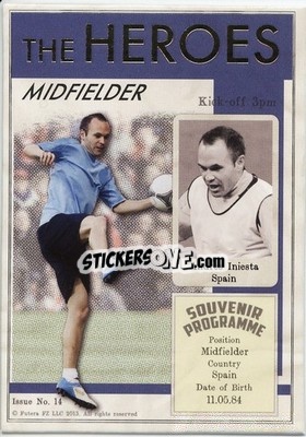 Sticker Andres Iniesta - World Football UNIQUE 2013 n. HER14 - Futera
