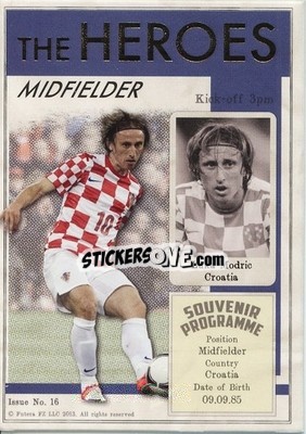 Sticker Luka Modric - World Football UNIQUE 2013 n. HER16 - Futera