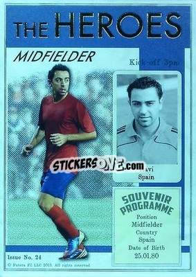 Sticker Xavi - World Football UNIQUE 2013 n. HER24 - Futera