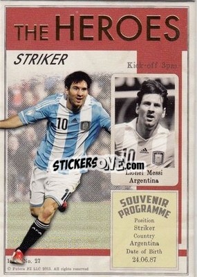 Sticker Lionel Messi - World Football UNIQUE 2013 n. HER27 - Futera