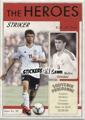 Sticker Thomas Muller - World Football UNIQUE 2013 n. HER28 - Futera