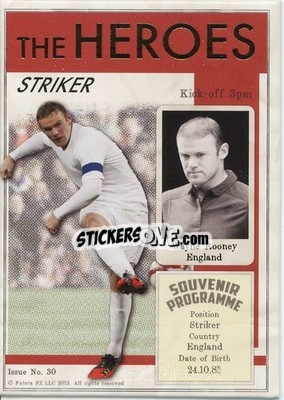 Sticker Wayne Rooney - World Football UNIQUE 2013 n. HER30 - Futera