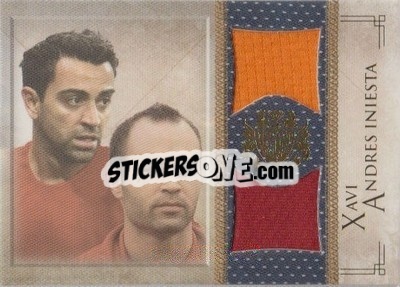 Sticker Xavi / Andres Iniesta - World Football UNIQUE 2013 n. MEM39 - Futera