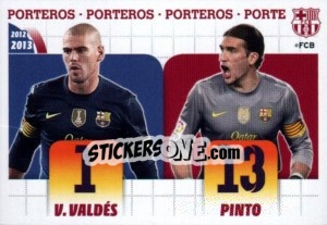 Sticker Victor Valdes / Pinto (Porteros) - FC Barcelona 2012-2013 n. 15 - Panini