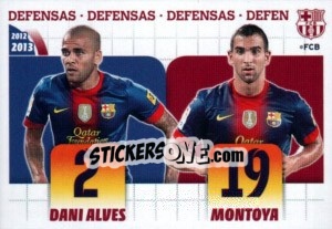 Sticker Dani Alves / montoya (Defensas) - FC Barcelona 2012-2013 n. 16 - Panini
