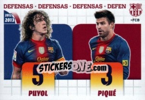 Sticker Puyol / Pique (Defensas) - FC Barcelona 2012-2013 n. 17 - Panini