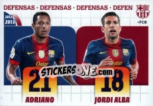 Cromo Adriano Correia / Jordi Alba (Defensas) - FC Barcelona 2012-2013 - Panini