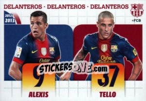 Cromo Alexis Sánchez / Cristian Tello (Delanteros) - FC Barcelona 2012-2013 - Panini