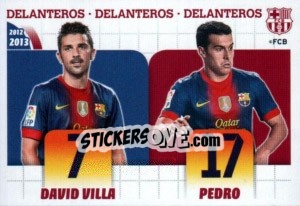 Sticker David Villa / Pedro Rodríguez (Delanteros) - FC Barcelona 2012-2013 n. 24 - Panini