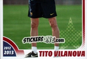 Sticker Tito Vilanova in training - FC Barcelona 2012-2013 n. 28 - Panini