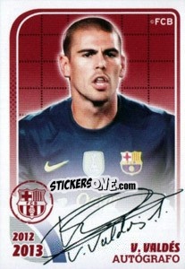Sticker Victor Valdes (Autografo) - FC Barcelona 2012-2013 - Panini