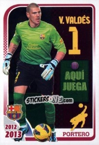 Sticker Victor Valdes (Portero) - FC Barcelona 2012-2013 n. 33 - Panini