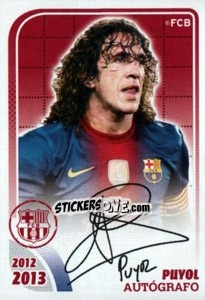 Sticker Puyol (Autografo) - FC Barcelona 2012-2013 n. 56 - Panini