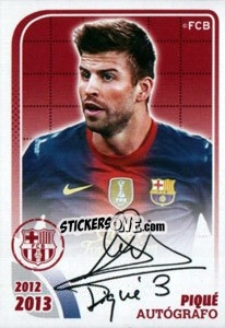 Sticker Pique (Autografo) - FC Barcelona 2012-2013 - Panini