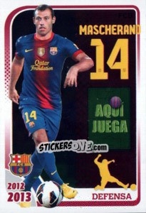 Sticker Mascherano (Defensa) - FC Barcelona 2012-2013 n. 69 - Panini