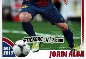 Cromo Jordi Alba in action - FC Barcelona 2012-2013 - Panini