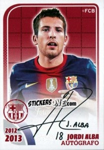 Sticker Jordi Alba (Autografo) - FC Barcelona 2012-2013 n. 91 - Panini