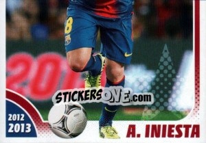 Sticker A.Iniesta in action - FC Barcelona 2012-2013 n. 112 - Panini