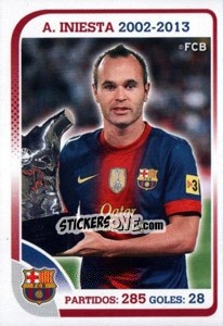 Cromo A.Iniesta (Trayectoria) - FC Barcelona 2012-2013 - Panini