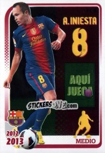 Cromo A.Iniesta (Medio) - FC Barcelona 2012-2013 - Panini