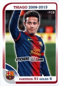 Cromo Thiago (Trayectoria) - FC Barcelona 2012-2013 - Panini