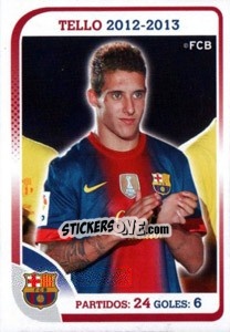 Sticker Cristian Tello (Trayectoria) - FC Barcelona 2012-2013 n. 142 - Panini