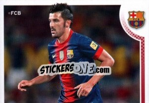 Cromo David Villa in action